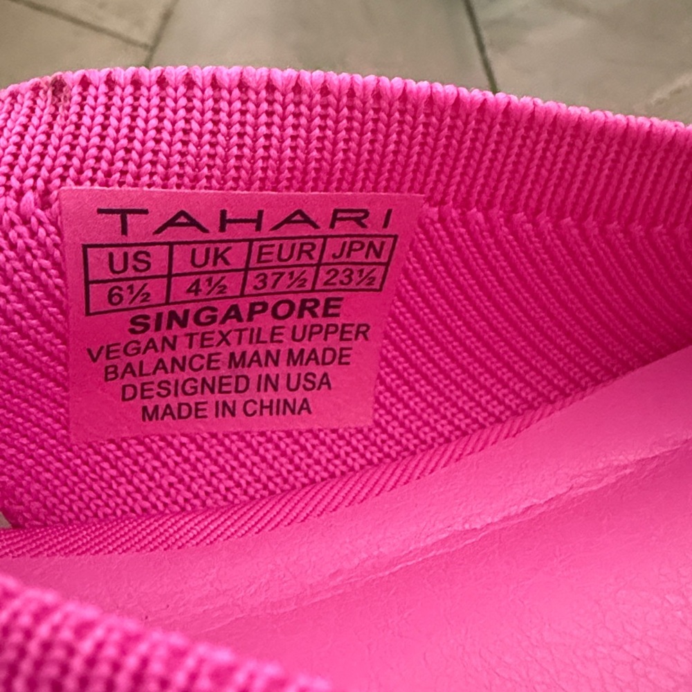 NEW TAHARI Singapore Pink Knit Slingback Flats w Decorative Side Bow Pointed Toe - Picture 7 of 10